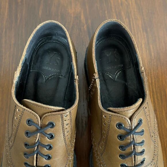 Y's Yohji Yamamoto A/W 2013 Crepe Sole Brown Leather Derbies - Y's 4, US W 6.5 - Picture 4 of 9